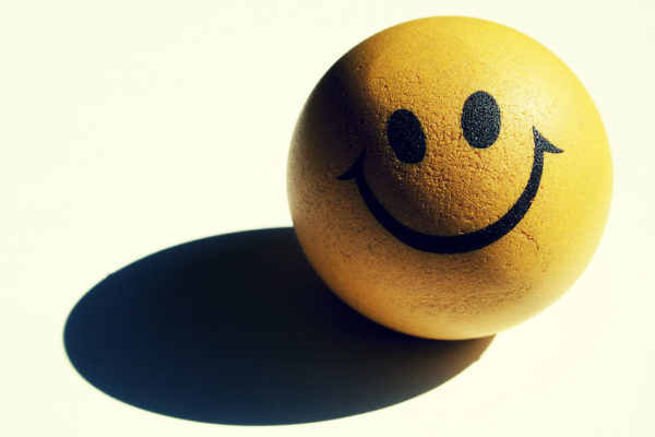 smiley face stress ball with shadow
