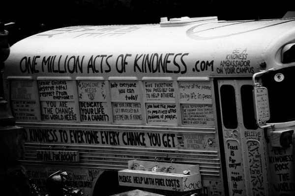 bus with kindness quotes all over it