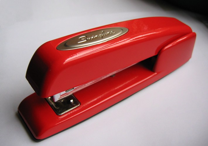 Red Swingline stapler