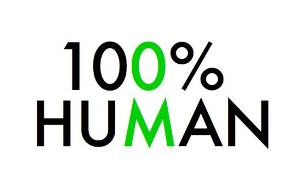 100 percent human logo