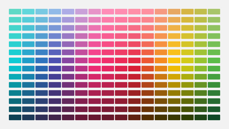 Illustration of a rainbow color palette